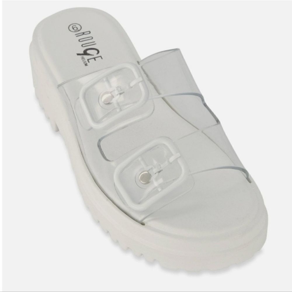 Ladies Clear Platform Sandals sz 8